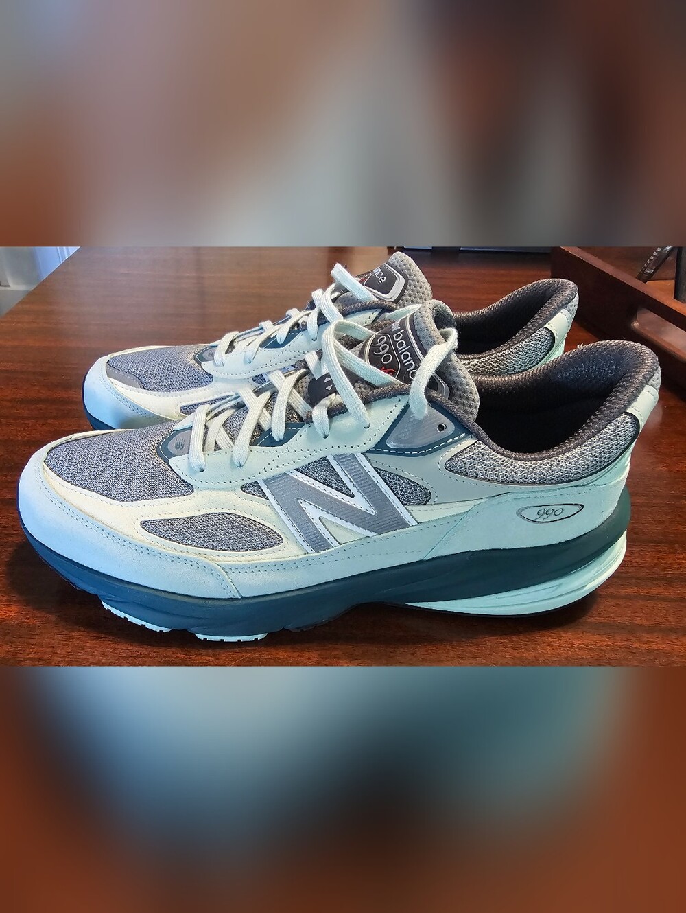 New Balance MiUSA 990v6 (Clay Ash with New Spruce and Slate Grey) Sz 12
